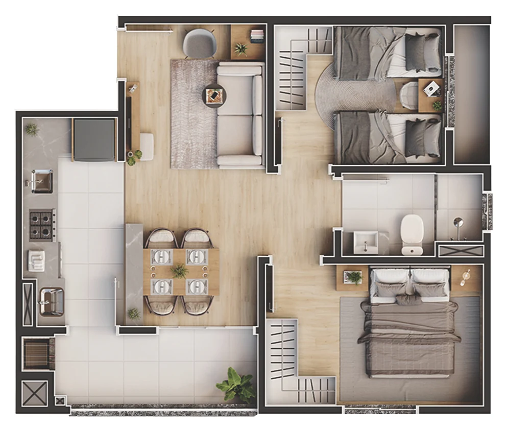 Planta do apartamento tipo 01